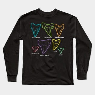 Shark Tooth types Fossil Hunting Long Sleeve T-Shirt